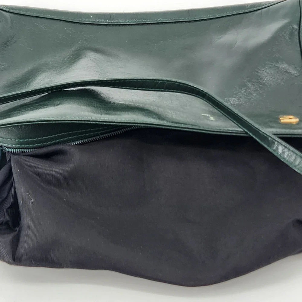 Vintage Ganson Crossbody Bag‎ Green Faux Leather Hong Kong Small Purse